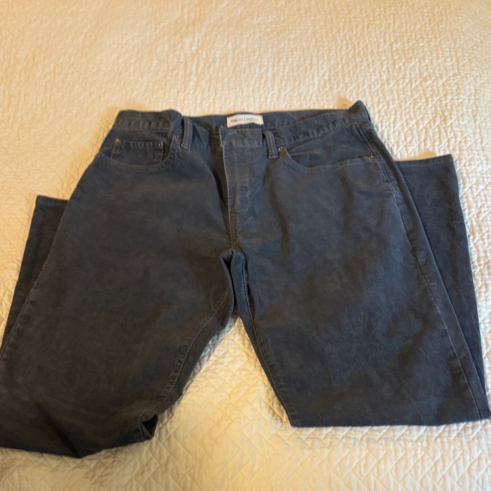 GAP Men's Dark Blue-Gray Corduroy Trousers